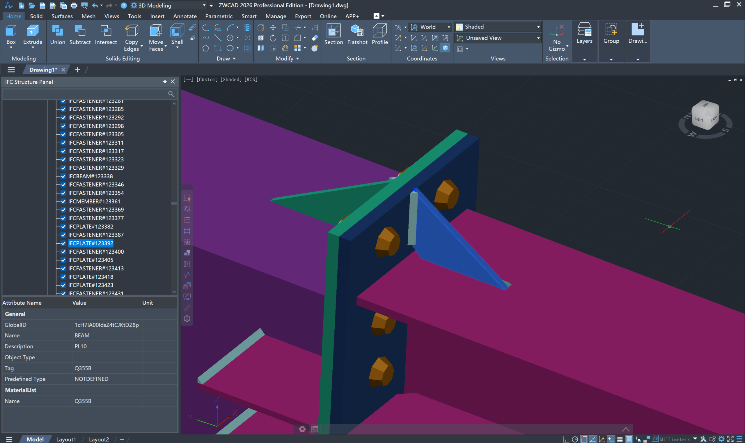 Προβολή πληροφοριών στοιχείων BIM στο ZWCAD — EASYCAD