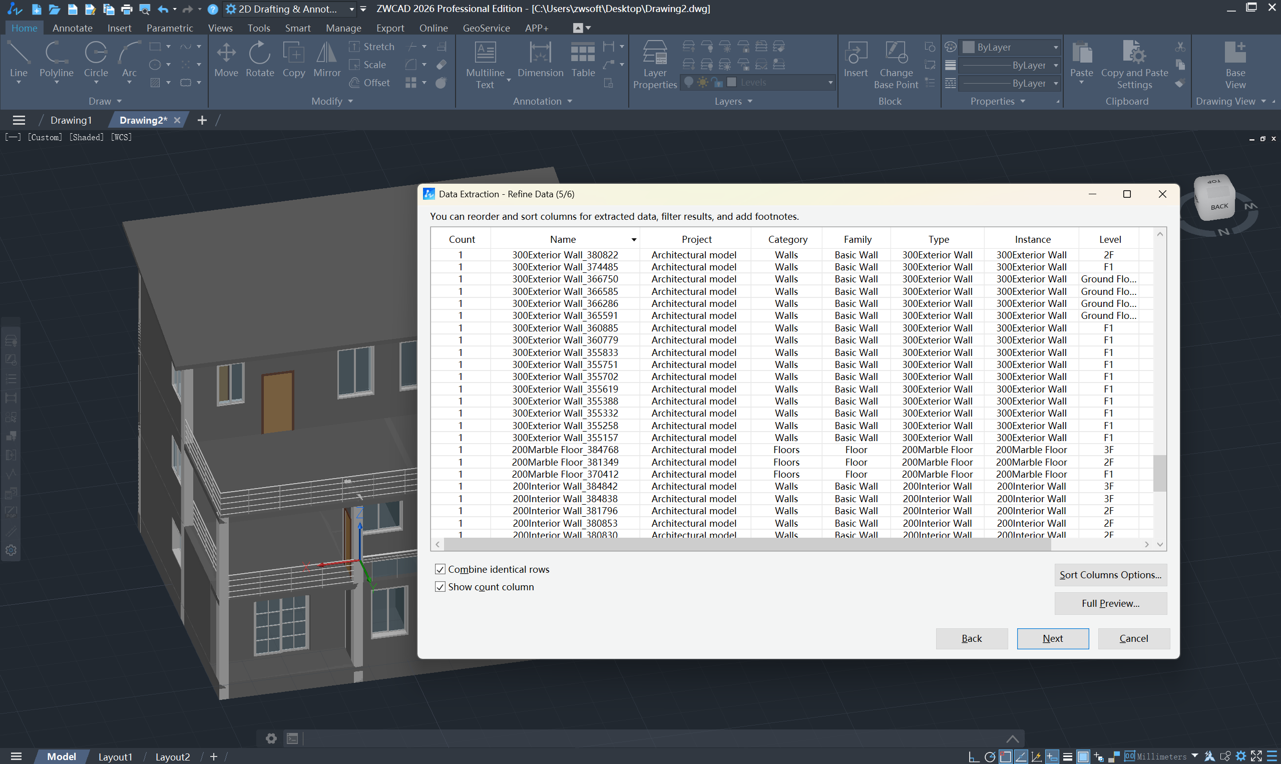 Προμετρήσεις και εξαγωγή δεδομένων στο ZWCAD — EASYCAD
